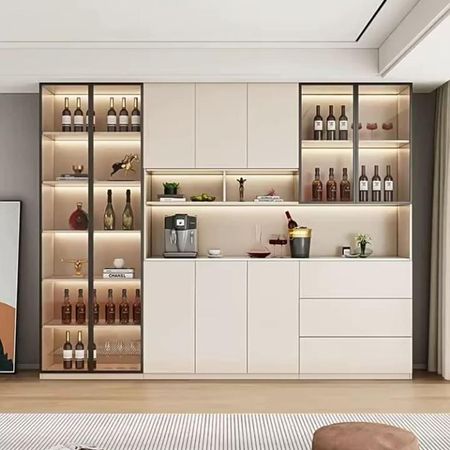 Vitrina Carol Moderna Iluminada - Capri y Negro