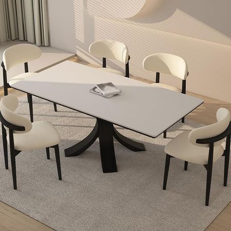 Juego de Comedor Galo 6 Sillas - Marrón y Beige