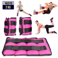 Pesas Muñequeras Tobilleras Peso de 2 kg Pack 2 Unidades Rosado