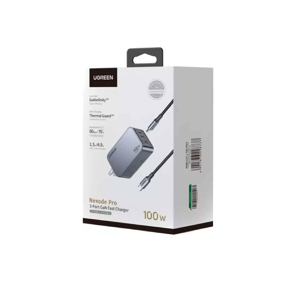 Cargador Original Ugreen de 3 puertos 100W
