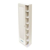 Zapatera de melamina con puerta y espejo Praga - Blanco