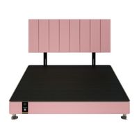 Dormitorio Linz 1.98 x 2.03 + Cabecera Neuss Pata Desmontable King - Rosado