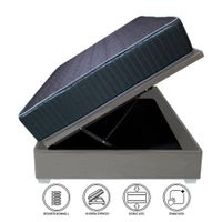 Cama Box Espacio Trento Dual Rest 2 plz - Gris oscuro