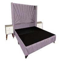 Dormitorio Lienz Queen + Cabecera + 2 Veladores - Lila