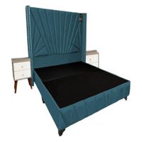 Dormitorio Lienz Queen + Cabecera + 2 Veladores - Cobalto
