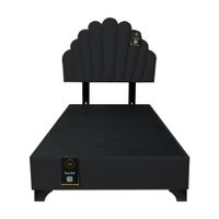 Dormitorio Afrodita + Cabecera patas ajustables 1.5 plz - Negro