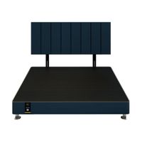 Dormitorio Linz 1.98 x 2.03 + Cabecera Neuss Pata Desmontable King - Azul Marino