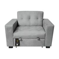 Sofa Cama Madison 1 Plz - Gris Claro