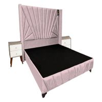 Dormitorio Lienz 2 Plz + Cabecera + 2 Veladores - Rosado