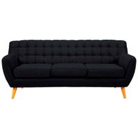 Sofá Vintage Louth 3 cuerpos - Negro