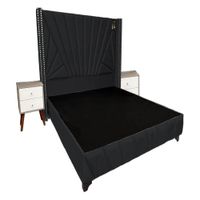 Dormitorio Lienz 2 Plz + Cabecera + 2 Veladores - Negro