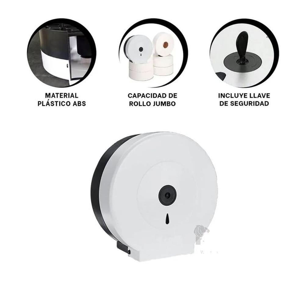 Dispensador de Papel Higiénico con LLave Color Blanco