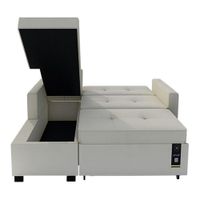 Sofá Cama Multifuncional Debar Izquierdo 3 Cuerpos - Ivory