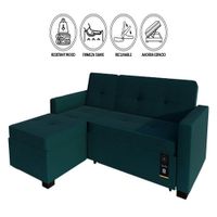 Sofá Cama Multifuncional Debar Izquierdo 3 Cuerpos - Cobalto