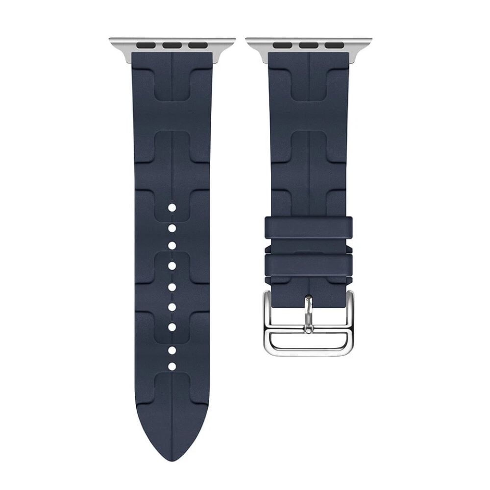 Correa de Silicona con Hebilla Acero Para Applewatch 42-44-45-49mm Azul