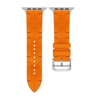 Correa de Silicona con Hebilla Acero Para Applewatch 42-44-45-49mm Anaranjado