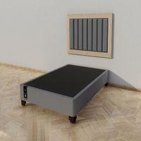 Dormitorio Segovia + Cabecera Aerea 1.5 plz - Gris Oscuro y Damasco