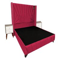 Dormitorio Lienz 2 Plz + Cabecera + 2 Veladores - Rojo