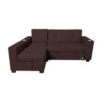 Sofá Cama Multifuncional Kavala con portavasos 3 Cuerpos - Chocolate