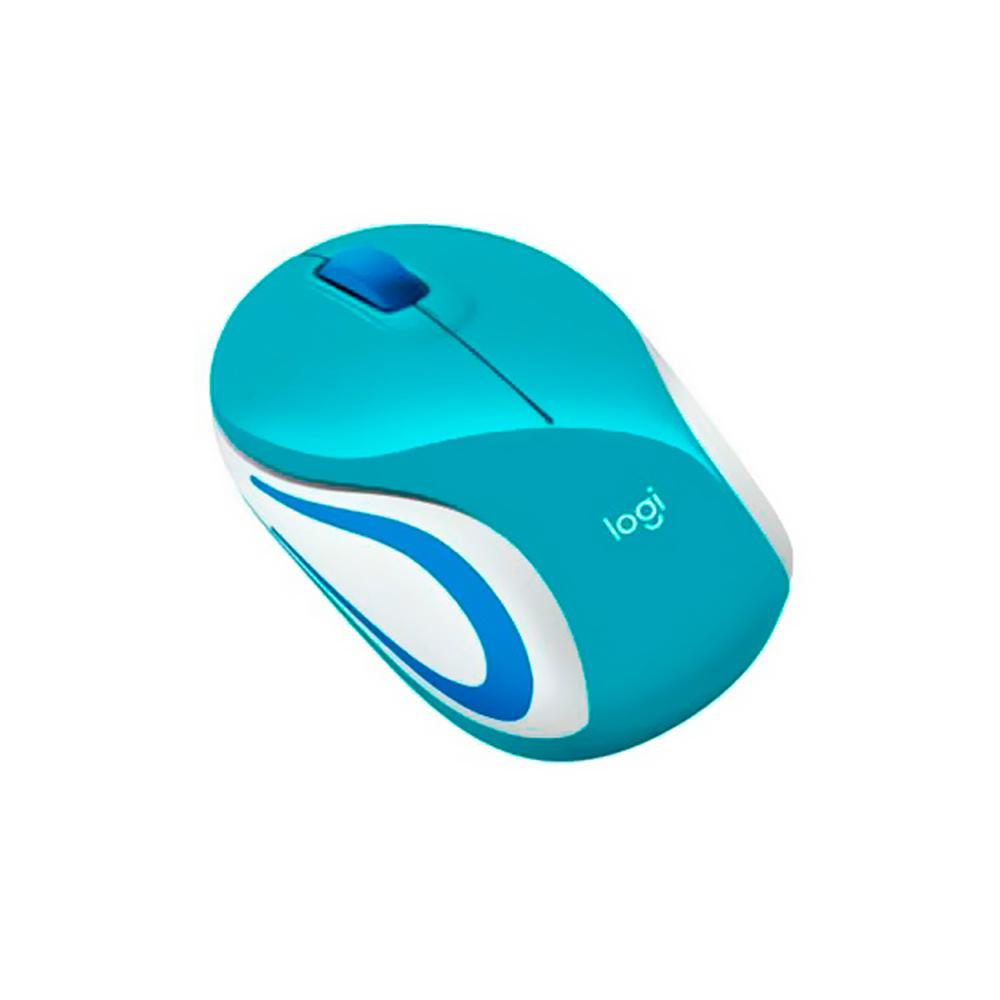 MOUSE MINI INALÁMBRICO LOGITECH M187. CELESTE/BLANCO/AZUL. 800 DPI. P/N: 910-005363
