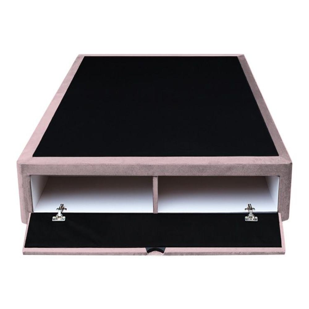 Base De Cama Bregenz 1.5 Plz - Rosado