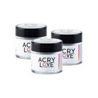 Polvos Acrílicos Acrylove Snow White 28G 3Uni