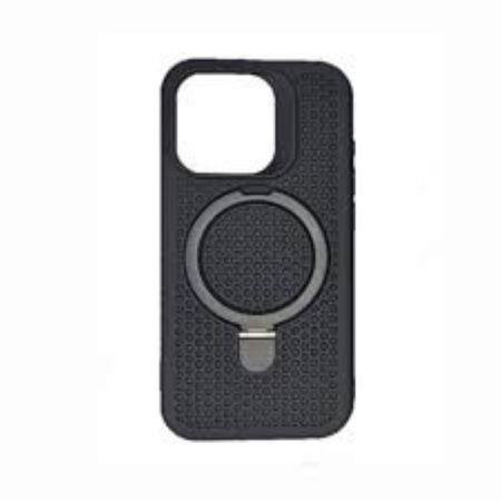 Case moket con soporte y magsafe para iphone 14 negro