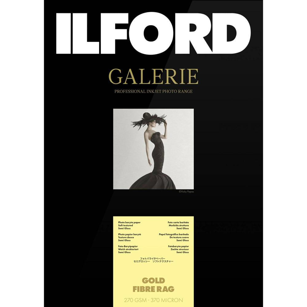 Ilford Galerie Gold Fibre Rag Paper (17 x 22"", 25 Hojas) - Papel Fotográfico Baryta de 270 gsm, Text
