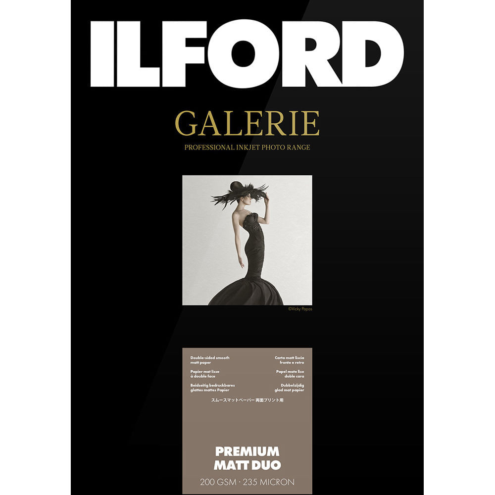 Ilford Galerie Premium Matte Duo (13 x 19"", 50 Hojas) - Papel Mate Doble Cara e Instantáneamente Sec