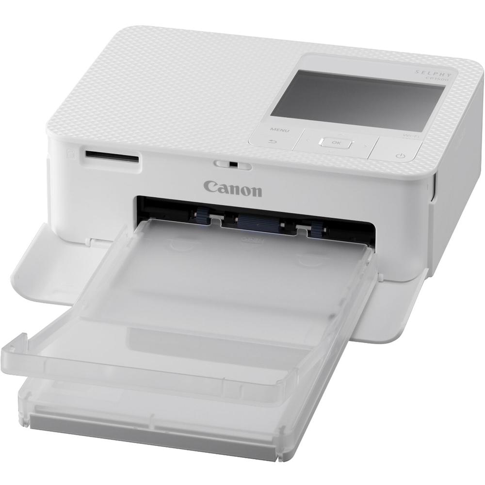 Impresora de Fotos Compacta Canon SELPHY CP1500 (Blanca) - Diseño Portátil, Soporte de Batería, Impr