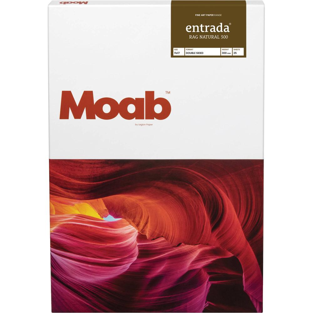 Moab Entrada Rag  l 300 Paper (11 x 17"", 25 Hojas) - 100% Algodón, 300 gsm, Doble Cara, Libre d