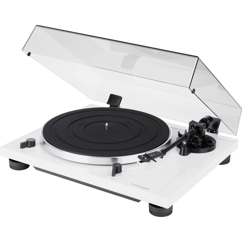 Tocadiscos THORENS TD 201 Manual de Dos Velocidades con Preamp Integrado (Blanco Brillante) - Reprod