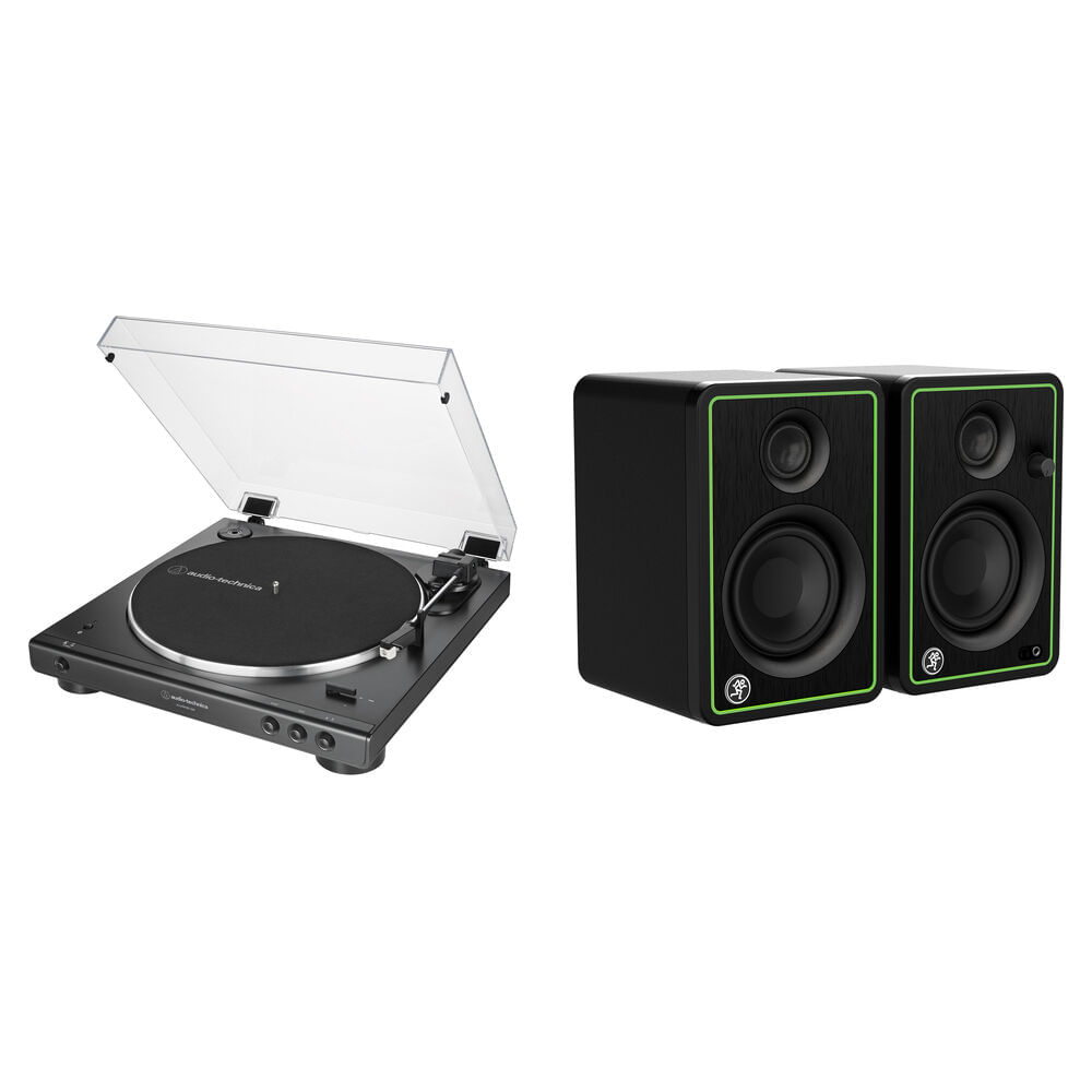 Tocadiscos USB Audio-Technica AT-LP60XBT-USB-BK y Altavoces Mackie CR3-XBT con Kit Bluetooth - Repro