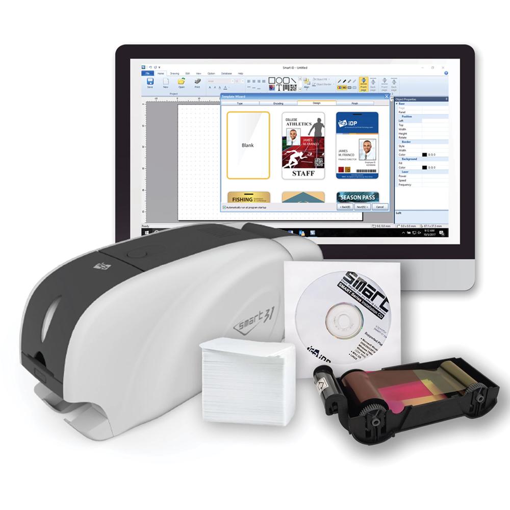 Impresora de Tarjetas IDP SMART-31D Doble Cara con Kit de Codificación Magnética y Cinta de 250 Impr