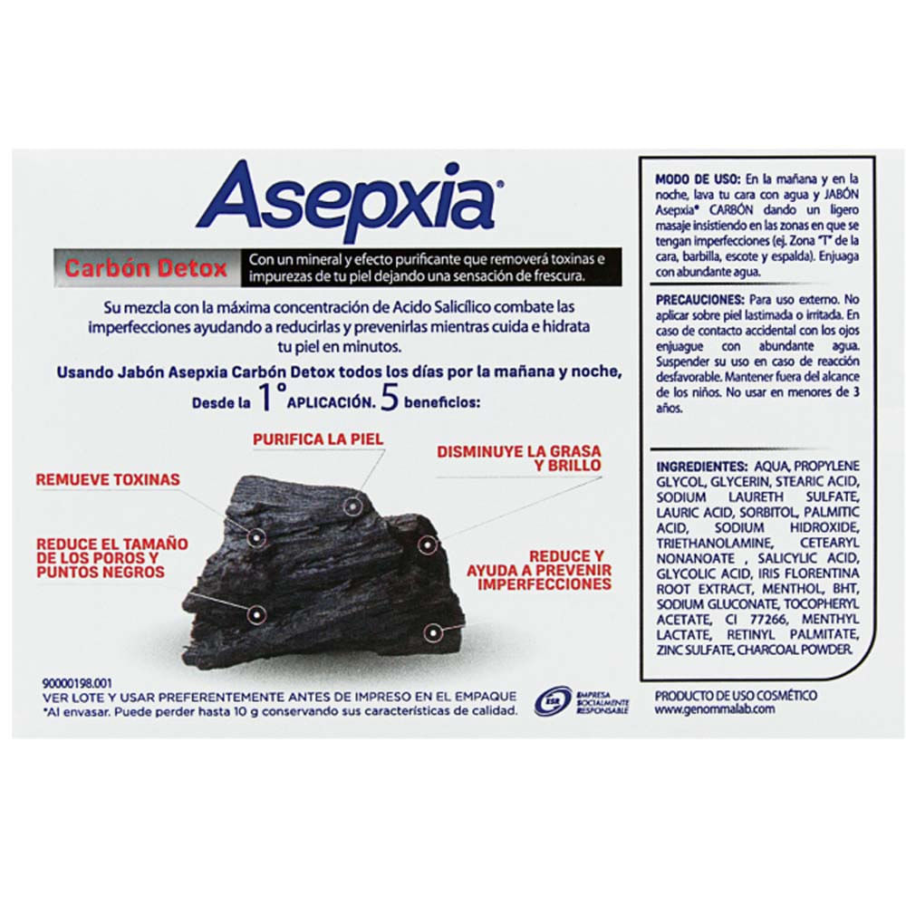 Jabón ASEPXIA Carbón 100g Paquete 1un | plazaVea - Supermercado jabón asepxia carbón funciona