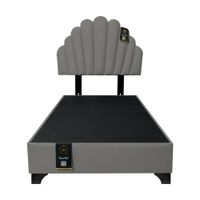 Dormitorio Afrodita + Cabecera patas ajustables 1.5 plz - Gris Oscuro