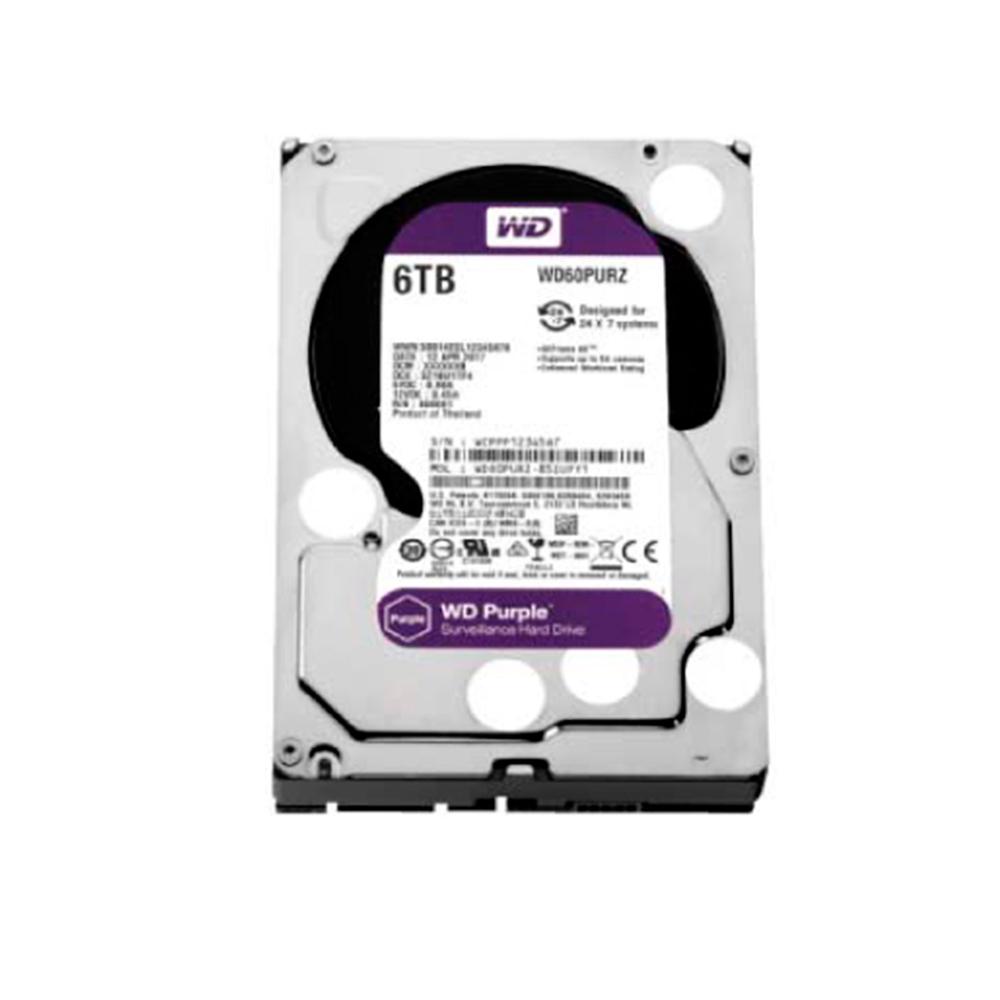 DISCO DURO INTERNO WESTERN DIGITAL PURPURA 6TB, 3.5"", 5400 RPM SATA 6.0 GB/S - P/N : WD60PURZ
