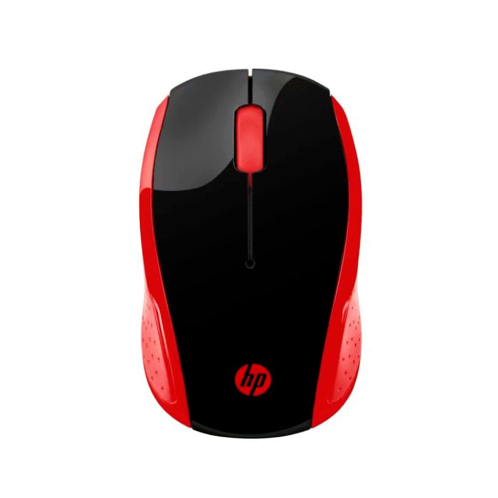 MOUSE INALAMBRICO HP SOURIS SANS FIL 200 RECEPTOR USB 2.4GHZ 1000DPI COLOR NEGRO / ROJO PN: 2HU82AA