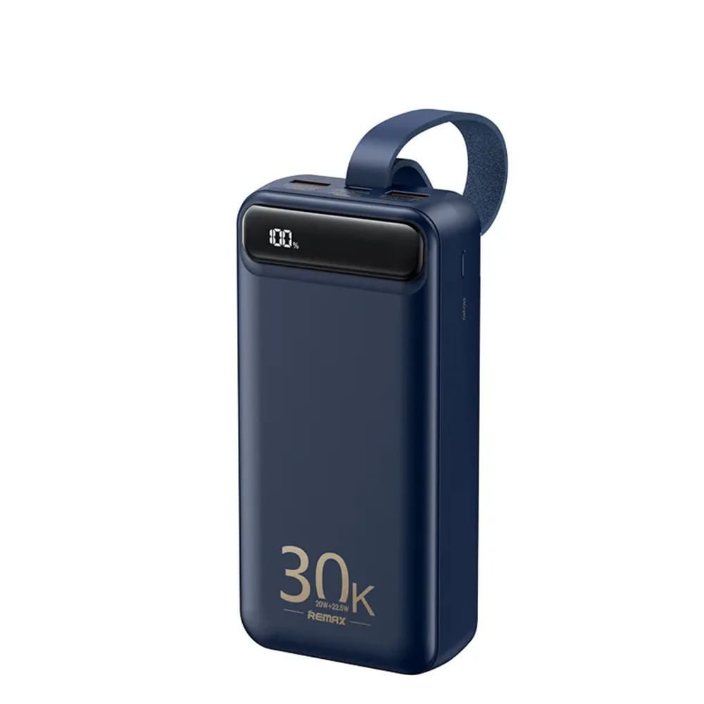 Cargador portatil 30000mAh  PD20W+QC22.5W MODELO RPP-522 AZUL
