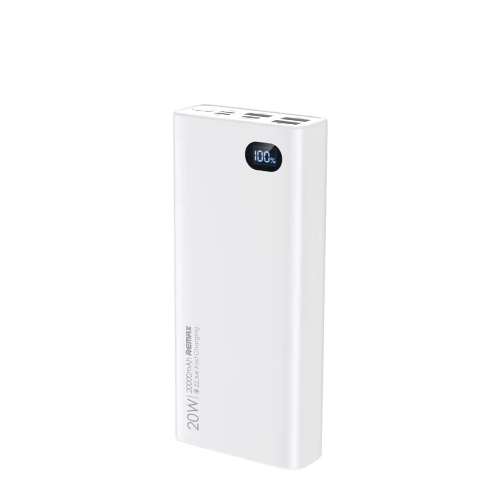 Cargador portatil 20000mAh PD20W+QC22.5W MODELO RPP-292 BLANCO