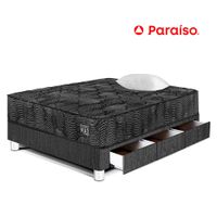 Cama Pocket Max Black Con Cajones 1.5 Plazas Charcoal