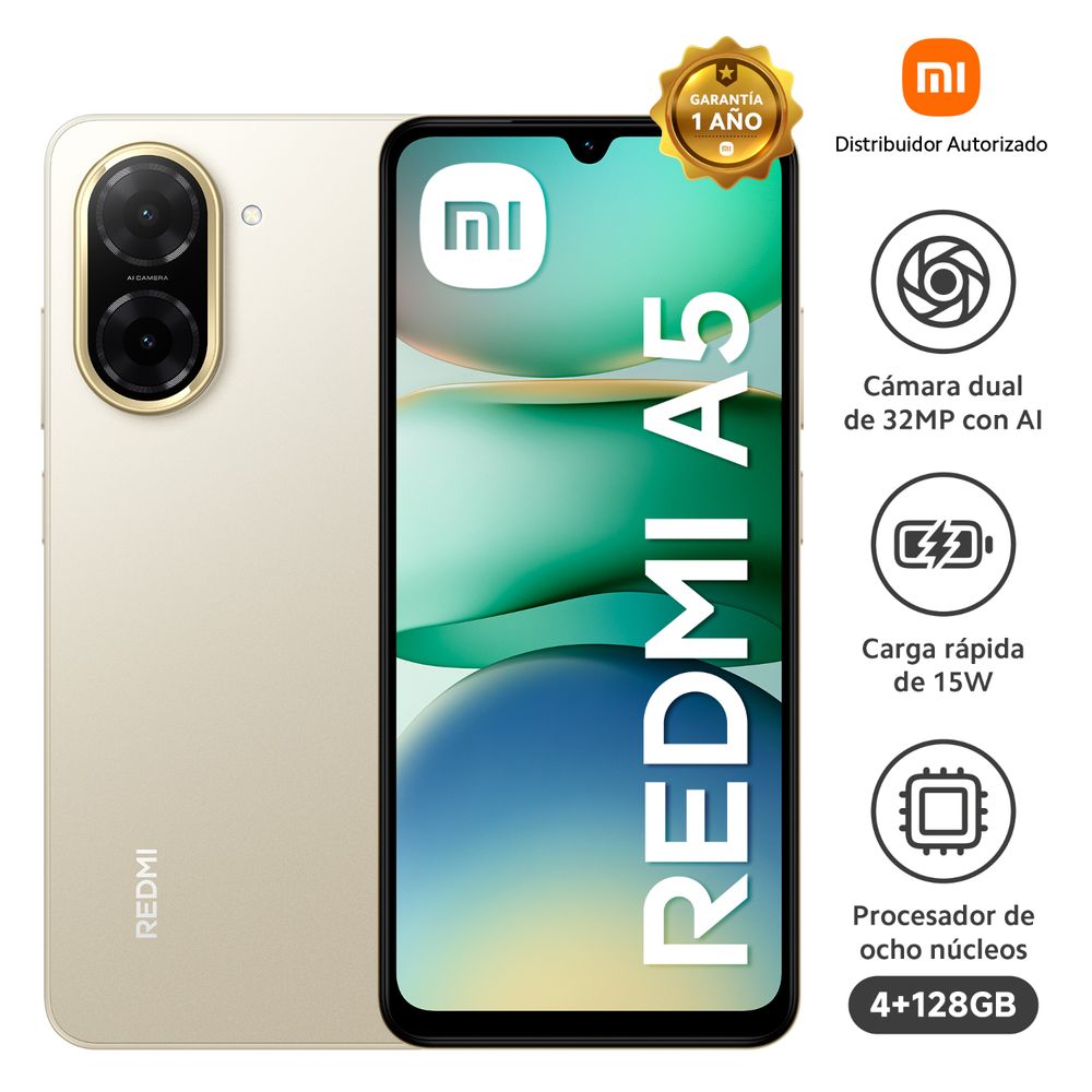 Celular Redmi A5 4GB RAM 128GB Sandy Gold