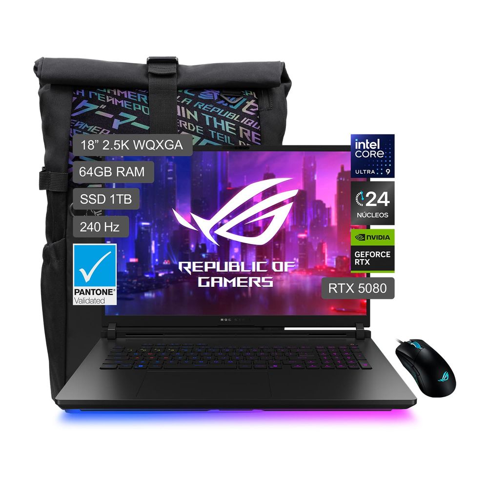 Laptop ASUS ROG Strix SCAR 18 Intel® Core™ Ultra 9 275HX 18"" 1TB SSD 64GB RAM RTX 5080 (TGP 175W)