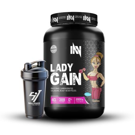 Mass Gainer Lady Gain 2Kg Cookies + Shaker