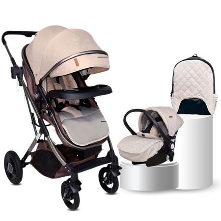 Coche Cuna 3 en 1 Para Bebé «STAR VIP» Edición Especial Beige