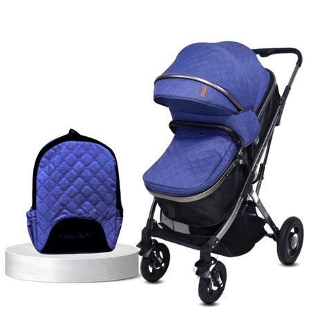 Coche Cuna para Bebé «STAR» con Bolso Pañalero Azul