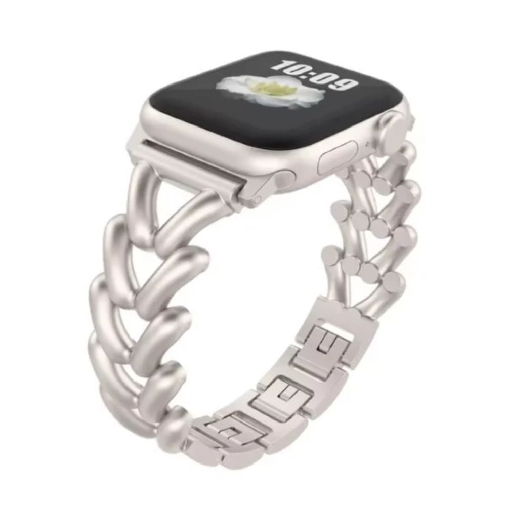 Correa Para Applewatch Y Watch 42-44-45-49mm Acero Trenzado Starlight