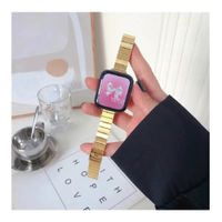 Correa Para Applewatch Y Watch Acero Slim 42-44-45-49mm Dorado