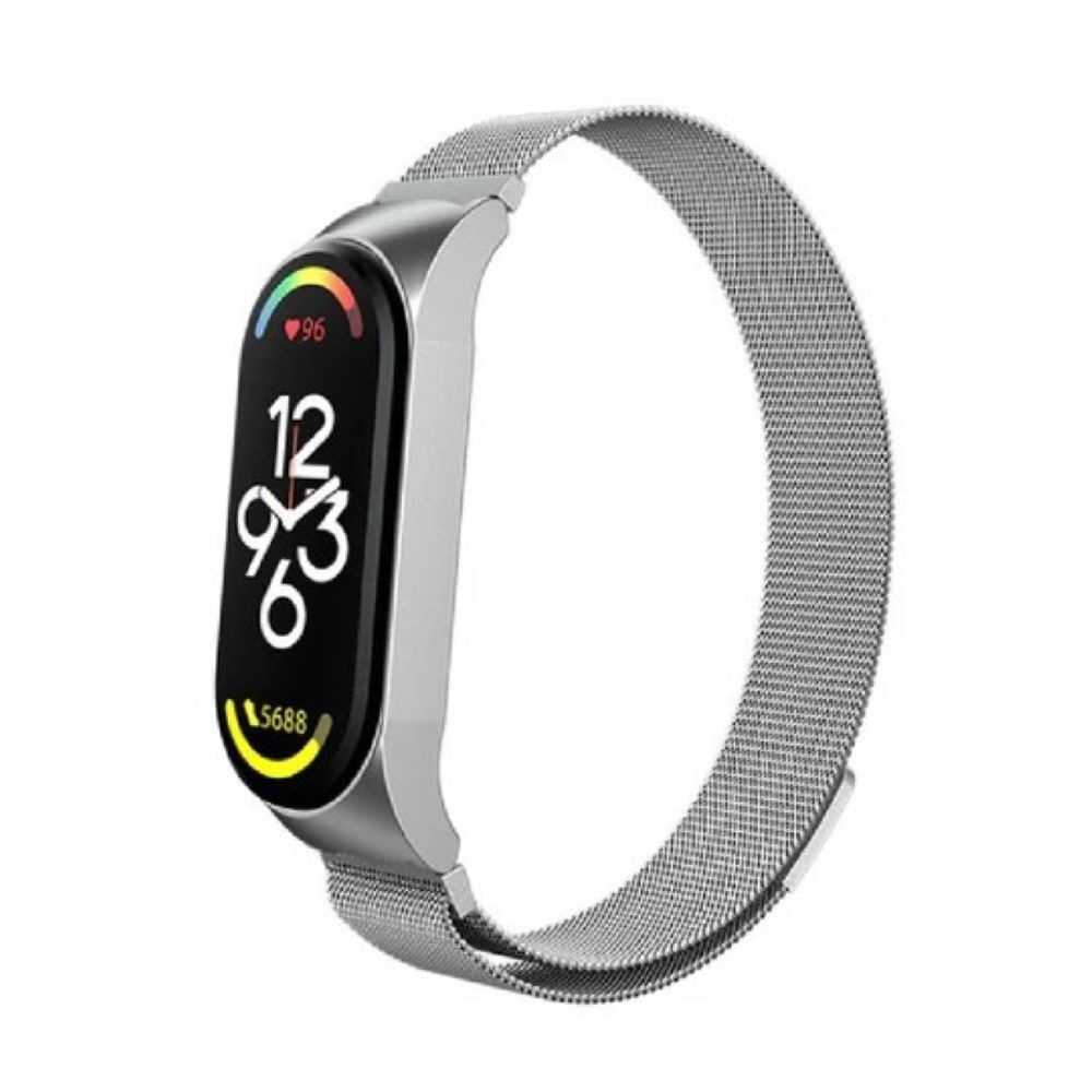 Correa milanese imantada para mi band 4 plata