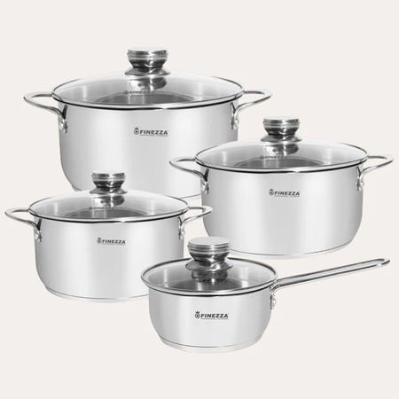 Juego de Ollas de Acero Inoxidable - 8 Piezas FZ-980AE